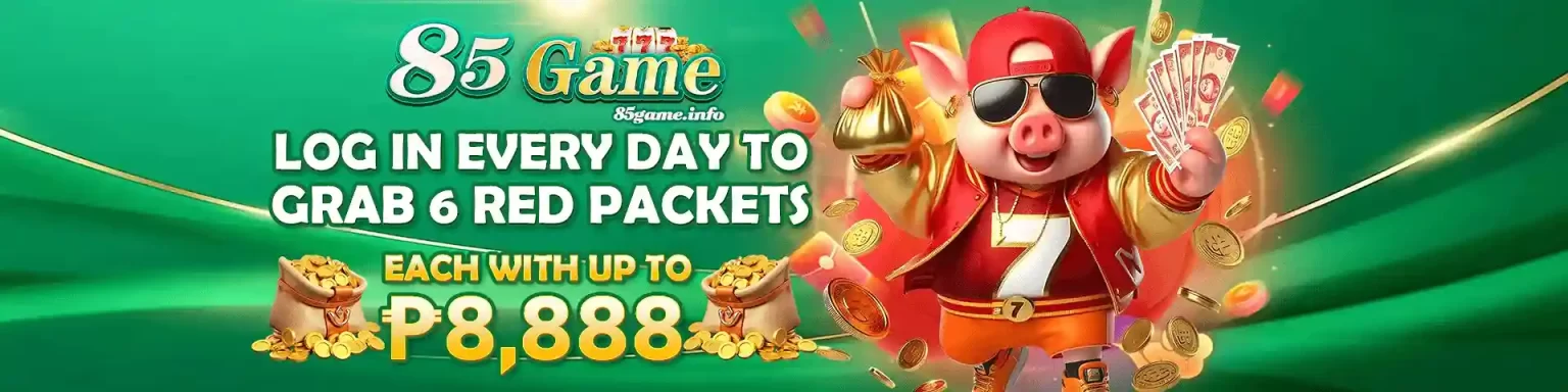 85GAME app download section featuring casino games, login, and easy registration process